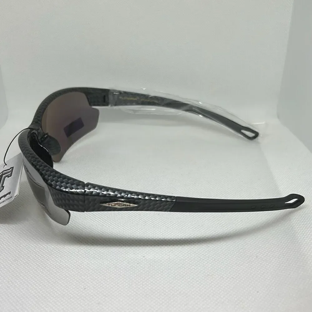 Tundra Mens Semi Rimless Mirrored Wrap Sunglasses